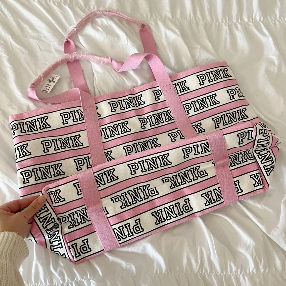 NWT Pink Top Zip Tote Bag - Picture 3 of 8